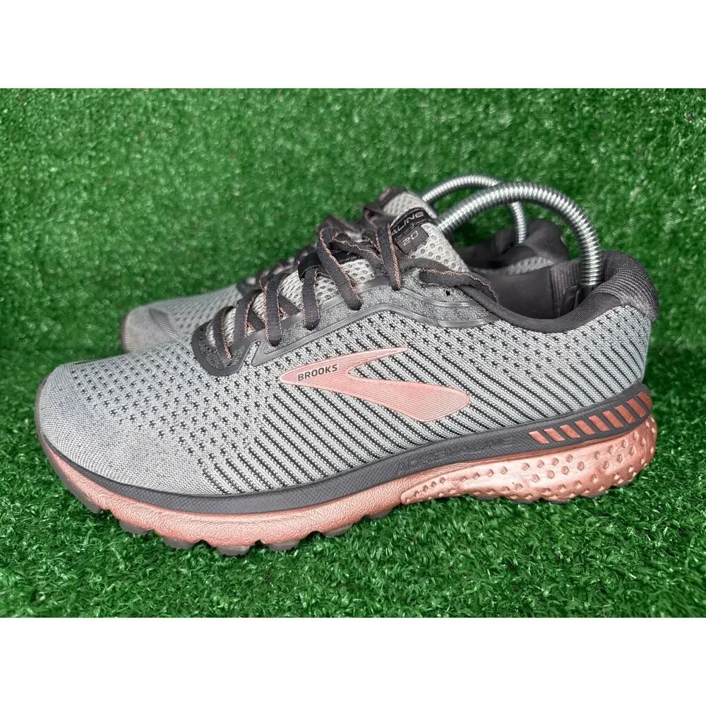 Brooks Adrenaline 20 Shoes Womens 9 Medium B Silver Pink Sneakers 1202961B067